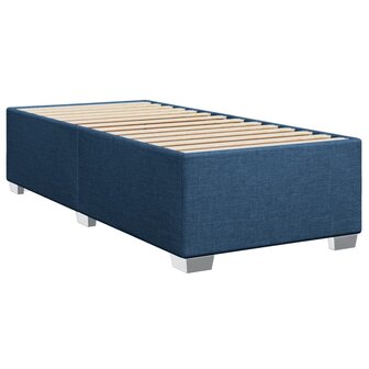 Boxspring met matras stof blauw 80x200 cm 5