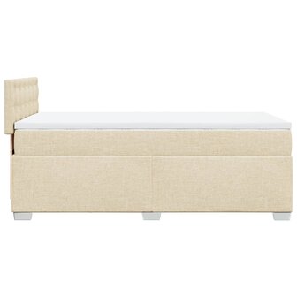 Boxspring met matras stof cr&egrave;mekleurig 80x200 cm 5