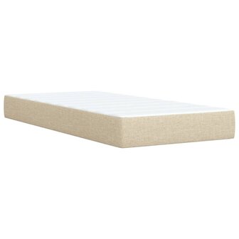 Boxspring met matras stof cr&egrave;mekleurig 80x200 cm 10