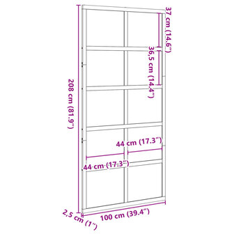 Schuifdeur 100x208 cm massief grenenhout 10