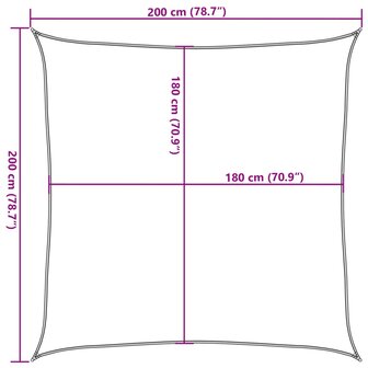 Zonnezeil 160 g/m&sup2; vierkant 2x2 m HDPE zandkleurig 10