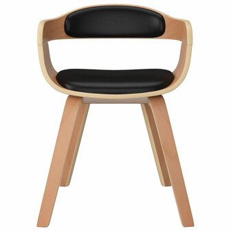 Eetkamerstoelen 2 st gebogen hout en kunstleer zwart 4