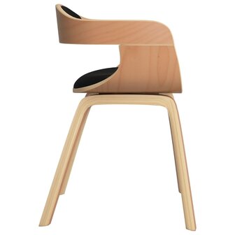 Eetkamerstoelen 2 st gebogen hout en kunstleer zwart 5