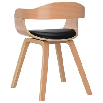 Eetkamerstoelen 2 st gebogen hout en kunstleer zwart 6