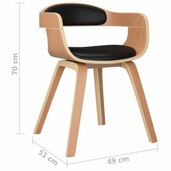 Eetkamerstoelen 4 st gebogen hout en kunstleer zwart 7