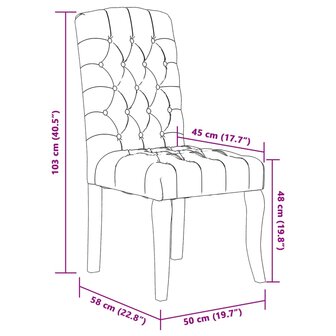 Eetkamerstoelen 6 st linnen-look stof grijs 9