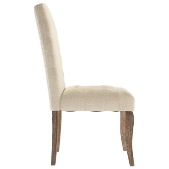 Eetkamerstoelen 4 st linnen-look stof beige 5