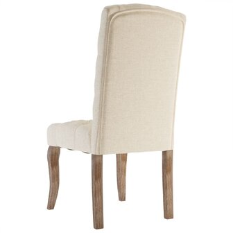 Eetkamerstoelen 4 st linnen-look stof beige 6