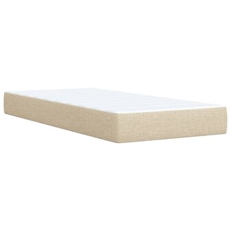 Boxspring met matras stof cr&egrave;mekleurig 90x200 cm 6