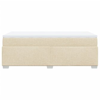 Boxspring met matras stof cr&egrave;mekleurig 90x200 cm 8