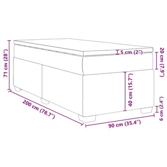 Boxspring met matras stof cr&egrave;mekleurig 90x200 cm 12