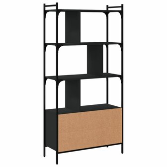 Boekenkast met deuren 76,5x30x154,5 cm bewerkt hout zwart 7