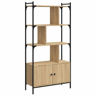 Boekenkast met deuren 76,5x30x154,5 cm hout sonoma eikenkleurig 2