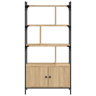 Boekenkast met deuren 76,5x30x154,5 cm hout sonoma eikenkleurig 5