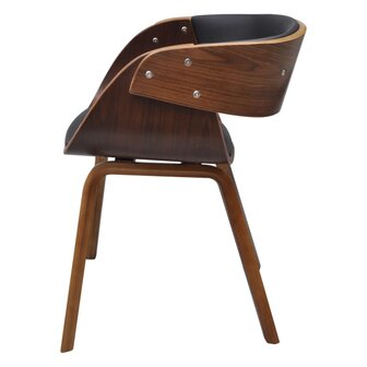 Eetkamerstoelen 2 st gebogen hout en kunstleer bruin 6