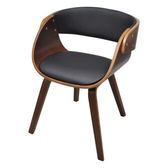 Eetkamerstoelen 4 st gebogen hout en kunstleer bruin 5