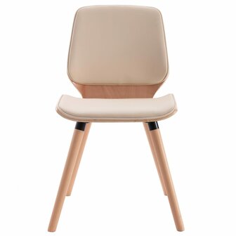 Eetkamerstoelen 2 st kunstleer cr&egrave;me 4