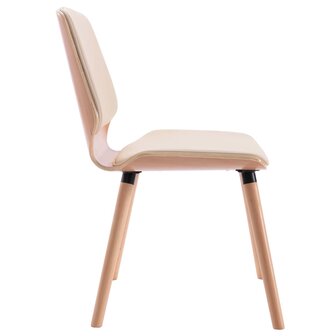 Eetkamerstoelen 2 st kunstleer cr&egrave;me 5