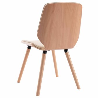 Eetkamerstoelen 2 st kunstleer cr&egrave;me 6