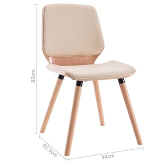 Eetkamerstoelen 2 st kunstleer cr&egrave;me 9