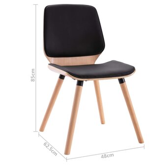 Eetkamerstoelen 2 st kunstleer zwart 9