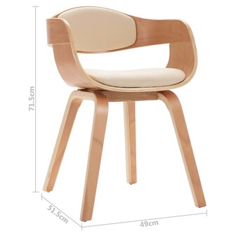 Eetkamerstoelen 4 st gebogen hout en kunstleer 9