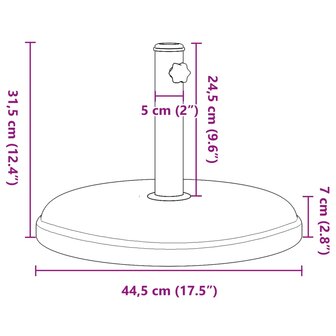 Parasolvoet voor stokken van &Oslash;32/35/38 mm 15 kg rond 9