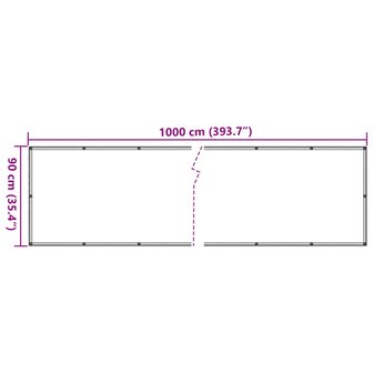 Tuinscherm 1000x90 cm PVC cr&egrave;mekleurig 6