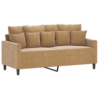 3-delige Loungeset met kussens fluweel bruin 4