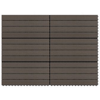 Terrastegels 6 st 60x30 cm 1,08 m&sup2; HKC donkerbruin 1