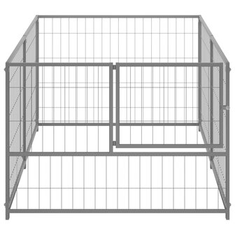 Hondenkennel 200x100x70 cm staal zilverkleurig 3