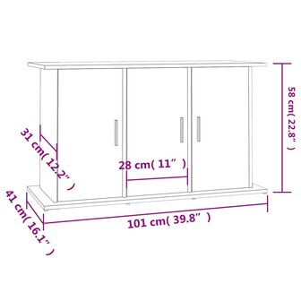 Aquariumstandaard 101x41x58 cm bewerkt hout bruin eikenkleur 11