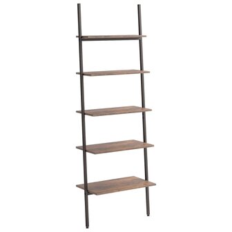 Ladderrek met 5 schappen 64x34x185,5 cm donkerbruin en zwart 2