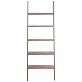 Ladderrek met 5 schappen 64x34x185,5 cm donkerbruin en zwart 3