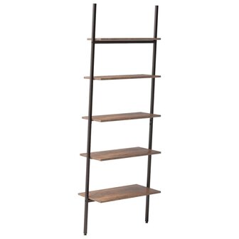 Ladderrek met 5 schappen 64x34x185,5 cm donkerbruin en zwart 5