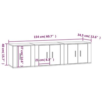 3-delige Tv-meubelset bewerkt hout betongrijs 10