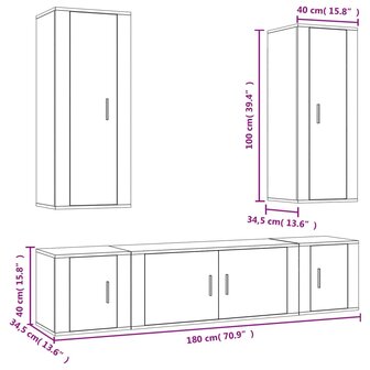 5-delige Tv-meubelset bewerkt hout betongrijs 11