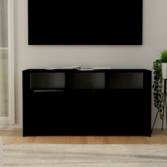 Tv-meubel 102x37,5x52,5 cm bewerkt hout zwart 1