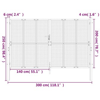 Poort 300x250 cm staal antracietkleurig 6