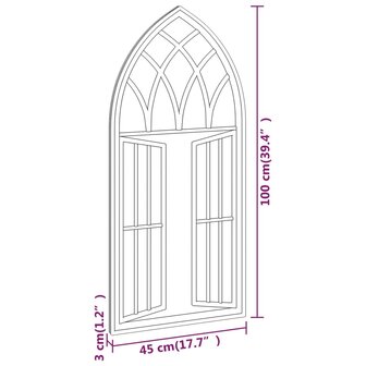 Tuinspiegel 100x45 cm ijzer zwart 6