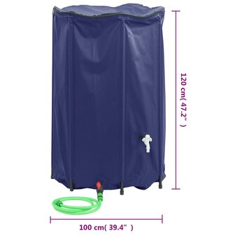 Watertank met kraan opvouwbaar 1000 L PVC 9