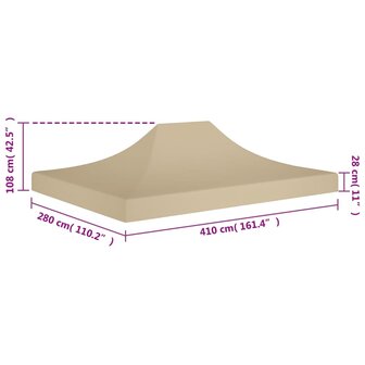 Partytentdak 270 g/m&sup2; 4x3 m beige 6