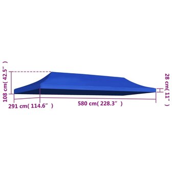 Partytentdak 3x6 m blauw 4