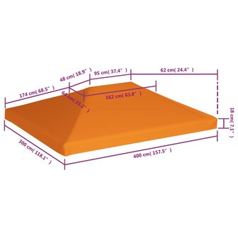 Prieeldak 310 g/m&sup2; 4x3 m oranje 6