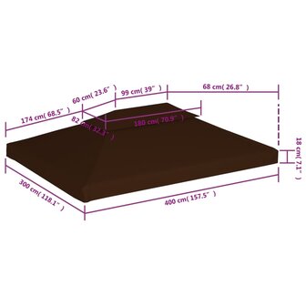 Prieeldak 2-laags 310 g/m&sup2; 4x3 m bruin 6