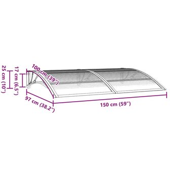 Deurluifel 150x100 cm polycarbonaat zwart 6