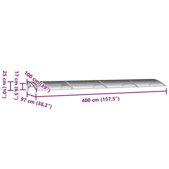 Deurluifel 400x100 cm polycarbonaat zwart 6