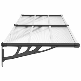 Deurluifel 239x90 cm polycarbonaat zwart en transparant 4