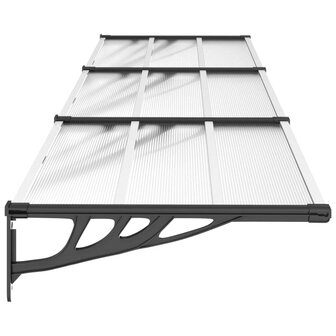 Deurluifel 358,5x90 cm polycarbonaat zwart en transparant 4