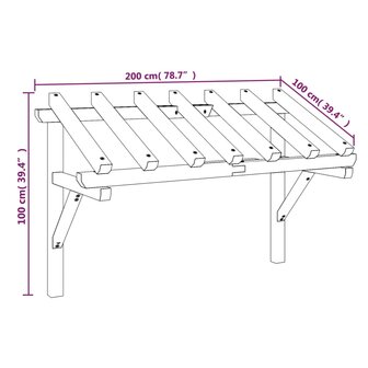 Deurluifel 200x100x100 cm massief grenenhout 8